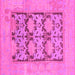 Square Oriental Pink Traditional Rug, abs1196pnk