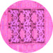 Round Oriental Pink Traditional Rug, abs1196pnk