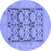 Round Oriental Blue Traditional Rug, abs1196blu