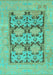 Machine Washable Oriental Turquoise Traditional Area Rugs, wshabs1196turq