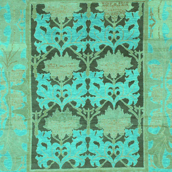 Machine Washable Oriental Turquoise Traditional Area Rugs, wshabs1196turq