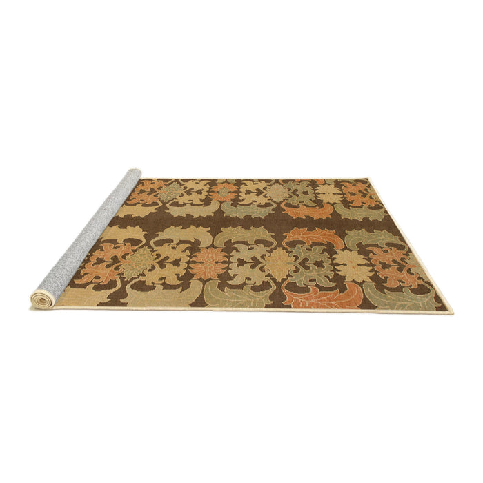 Sideview of Machine Washable Abstract Yellow Rug, wshabs1197