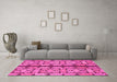 Machine Washable Abstract Pink Modern Rug in a Living Room, wshabs1197pnk