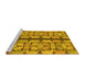 Sideview of Machine Washable Abstract Yellow Modern Rug, wshabs1197yw