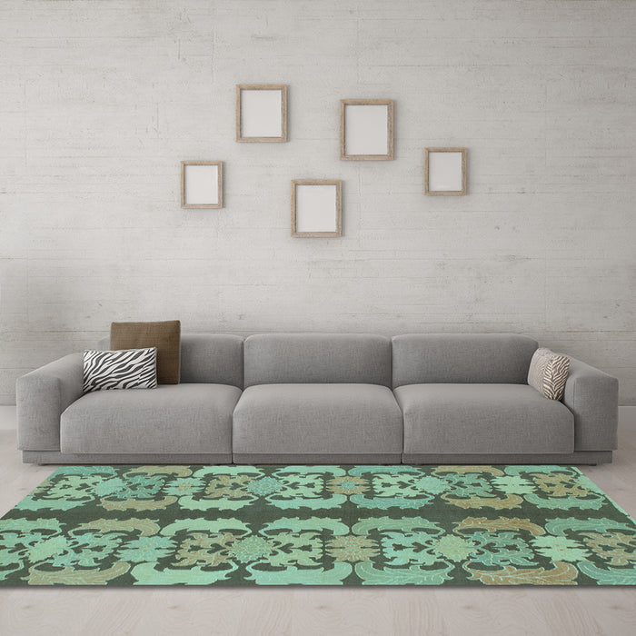 Machine Washable Abstract Light Blue Modern Rug in a Living Room, wshabs1197lblu