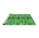 Sideview of Machine Washable Abstract Emerald Green Modern Area Rugs, wshabs1197emgrn