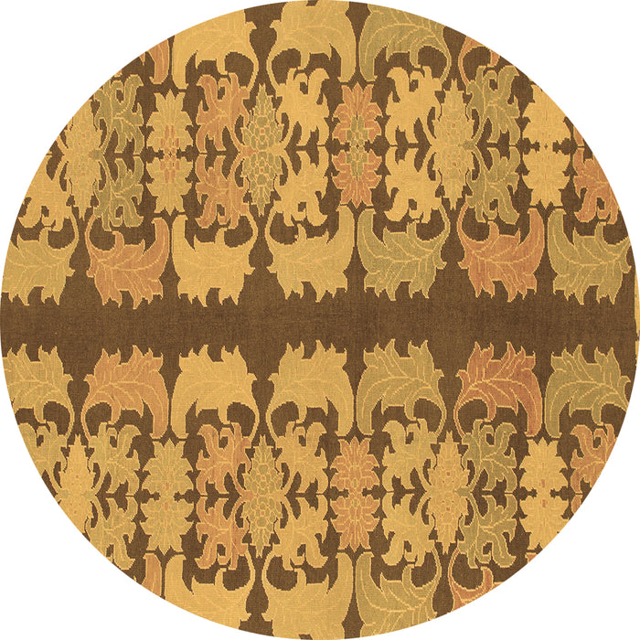 Round Abstract Brown Modern Rug, abs1197brn