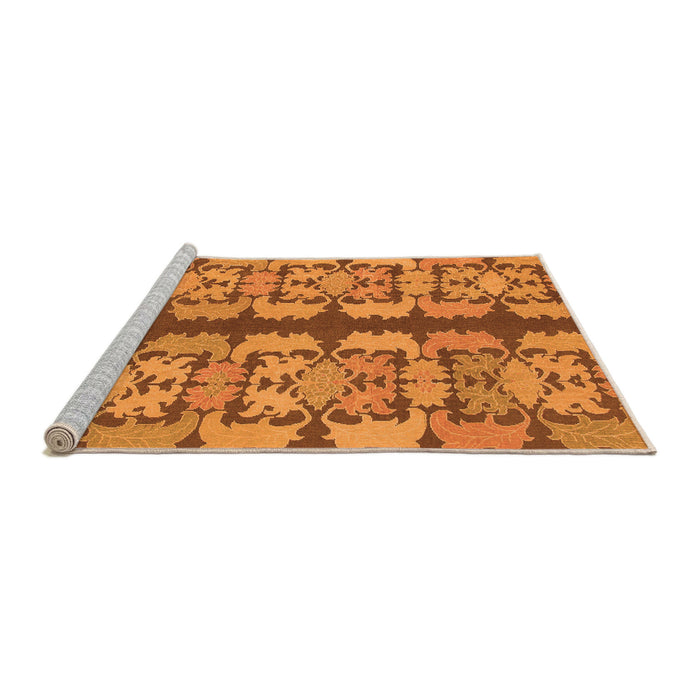 Sideview of Machine Washable Abstract Orange Modern Area Rugs, wshabs1197org