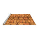 Sideview of Machine Washable Abstract Orange Modern Area Rugs, wshabs1197org