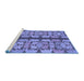 Sideview of Machine Washable Abstract Blue Modern Rug, wshabs1197blu