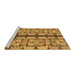 Sideview of Machine Washable Abstract Brown Modern Rug, wshabs1197brn