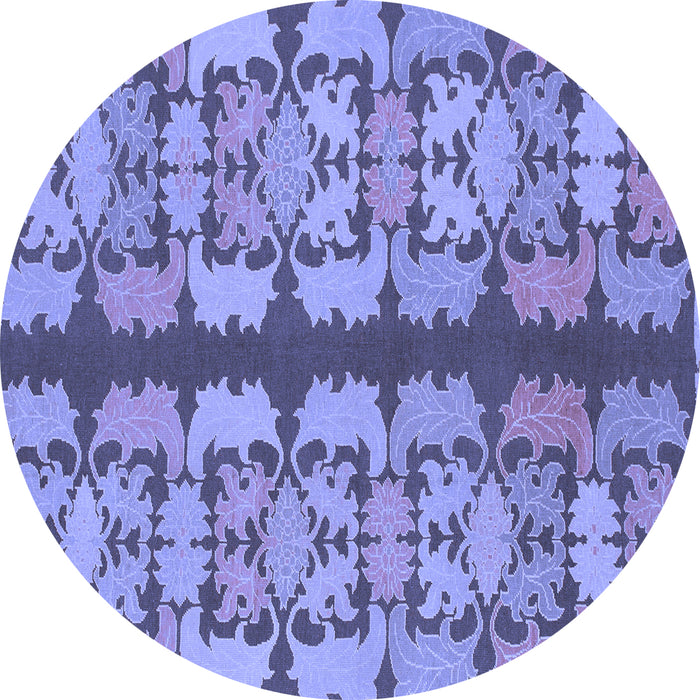 Round Abstract Blue Modern Rug, abs1197blu