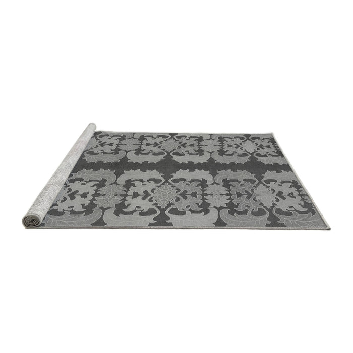 Sideview of Machine Washable Abstract Gray Modern Rug, wshabs1197gry