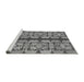 Sideview of Machine Washable Abstract Gray Modern Rug, wshabs1197gry