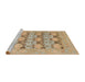 Sideview of Machine Washable Abstract Brown Sugar Brown Rug, wshabs1198