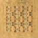 Square Machine Washable Oriental Brown Traditional Rug, wshabs1198brn