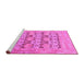 Sideview of Machine Washable Oriental Pink Traditional Rug, wshabs1198pnk