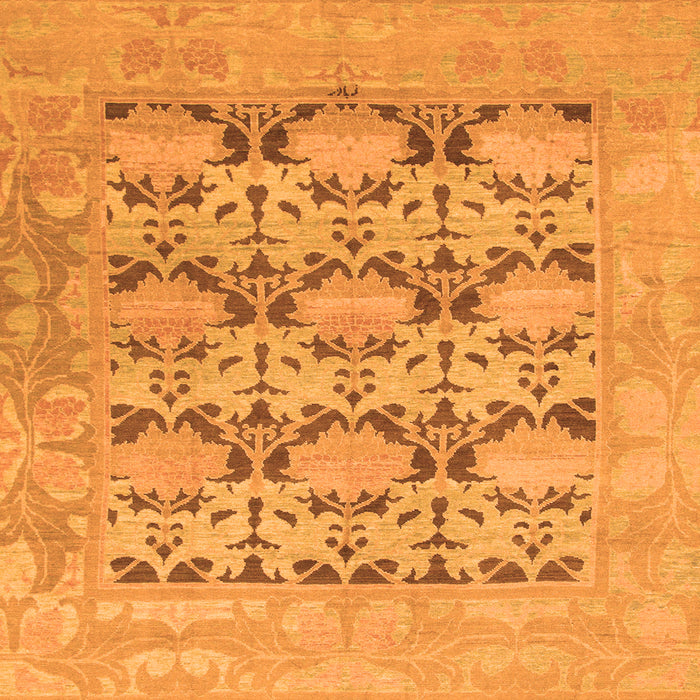 Square Oriental Orange Traditional Rug, abs1198org