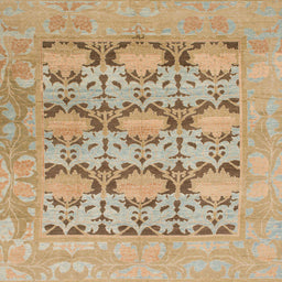 Square Machine Washable Abstract Brown Sugar Brown Rug, wshabs1198
