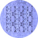 Round Oriental Blue Traditional Rug, abs1198blu