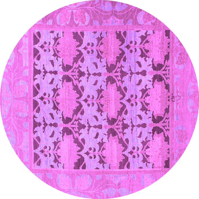 Round Oriental Purple Traditional Rug, abs1198pur