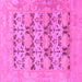 Square Oriental Pink Traditional Rug, abs1198pnk