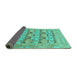 Sideview of Oriental Turquoise Traditional Rug, abs1198turq