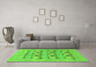 Machine Washable Oriental Green Traditional Area Rugs in a Living Room,, wshabs1198grn