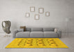 Machine Washable Oriental Yellow Traditional Rug in a Living Room, wshabs1198yw