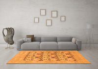 Machine Washable Oriental Orange Traditional Rug, wshabs1198org