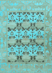 Oriental Light Blue Traditional Rug, abs1198lblu