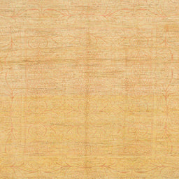 Square Machine Washable Abstract Saffron Yellow Rug, wshabs1199