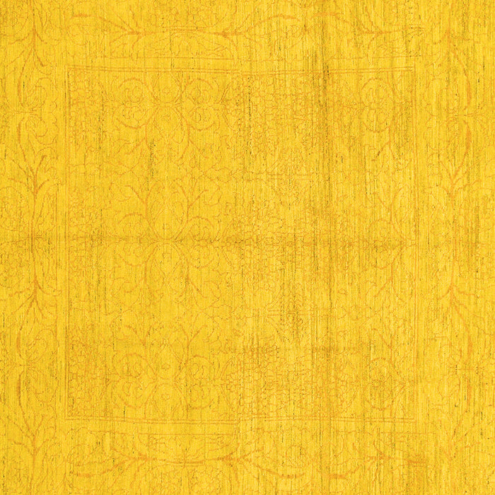 Square Machine Washable Abstract Yellow Modern Rug, wshabs1199yw