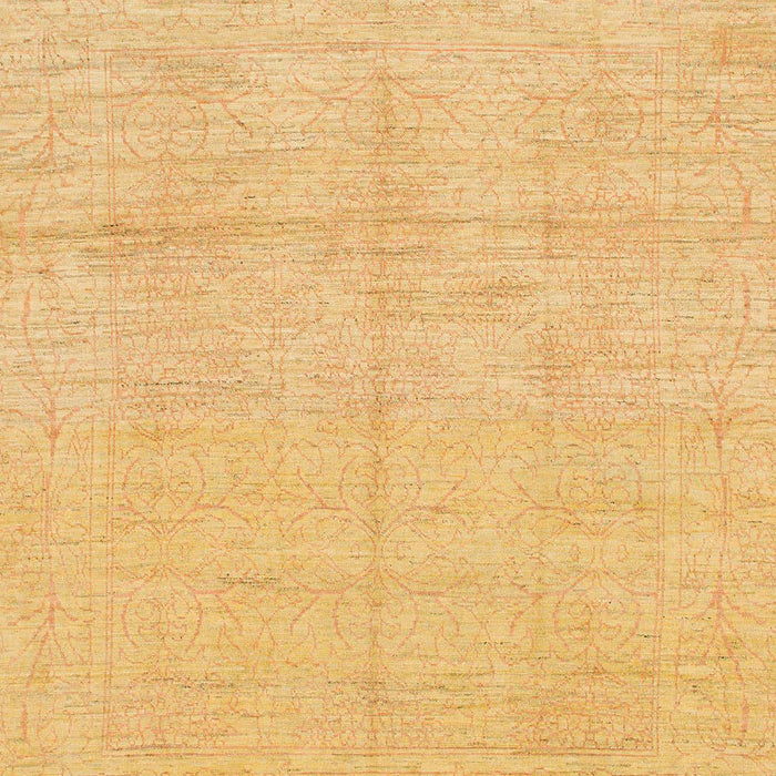 Machine Washable Abstract Saffron Yellow Rug, wshabs1199