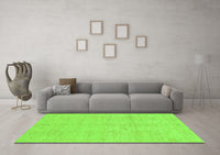 Machine Washable Abstract Green Modern Rug, wshabs1199grn