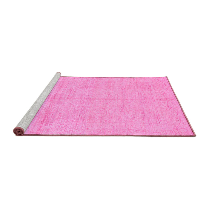 Sideview of Machine Washable Abstract Pink Modern Rug, wshabs1199pnk