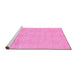 Sideview of Machine Washable Abstract Pink Modern Rug, wshabs1199pnk