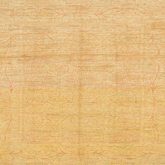 Square Abstract Saffron Yellow Modern Rug, abs1199