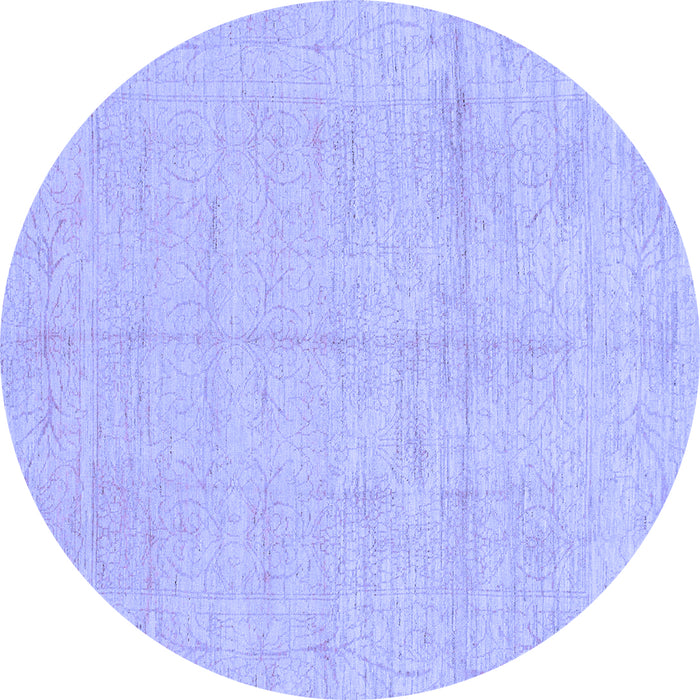 Round Abstract Blue Modern Rug, abs1199blu