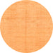 Round Abstract Orange Modern Rug, abs1199org