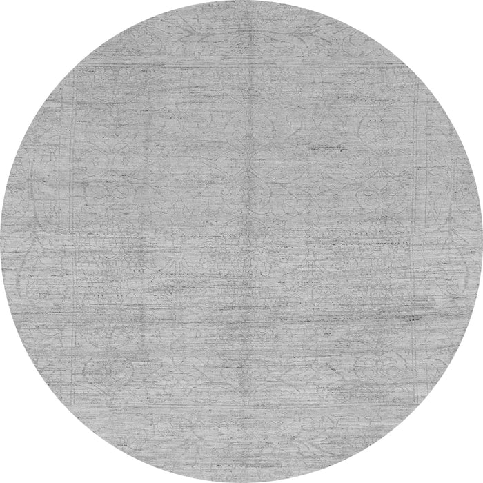 Round Machine Washable Abstract Gray Modern Rug, wshabs1199gry