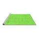 Sideview of Machine Washable Abstract Green Modern Area Rugs, wshabs1199grn