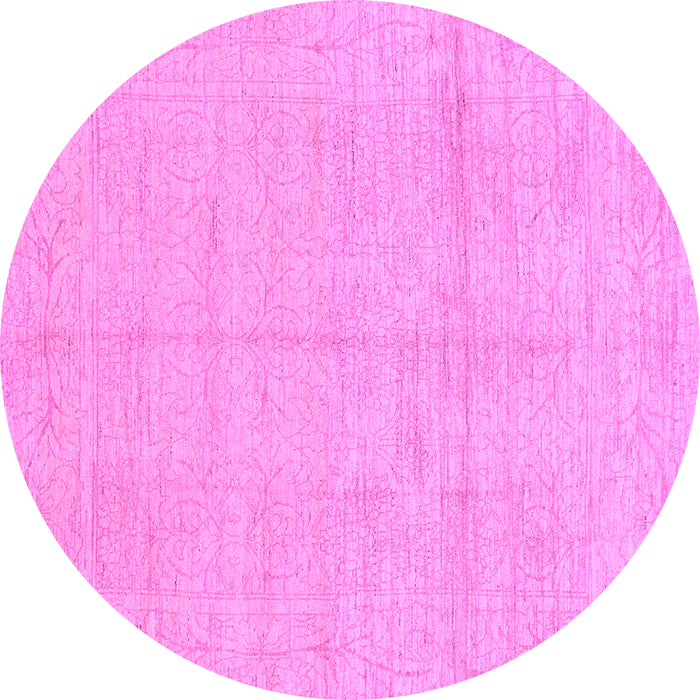 Round Abstract Purple Modern Rug, abs1199pur