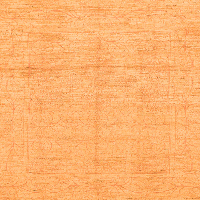 Square Machine Washable Abstract Orange Modern Area Rugs, wshabs1199org