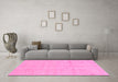 Machine Washable Abstract Pink Modern Rug in a Living Room, wshabs1199pnk