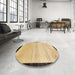 Round Abstract Chrome Gold Yellow Solid Rug in a Office, abs119