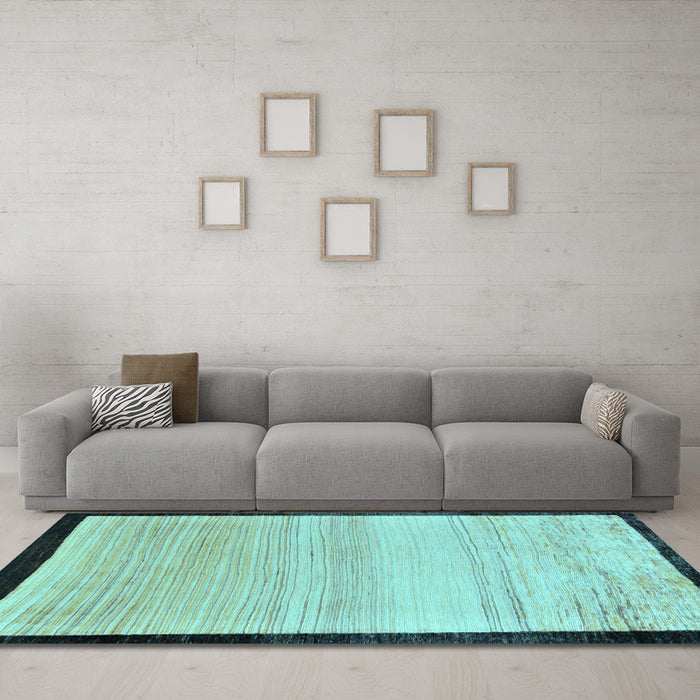 Machine Washable Solid Light Blue Modern Rug in a Living Room, wshabs119lblu