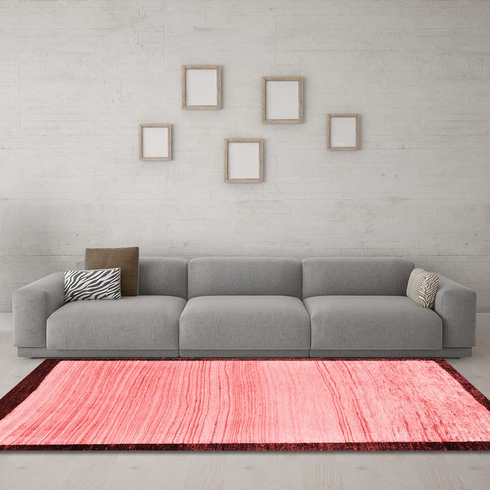 Modern Red Washable Rugs