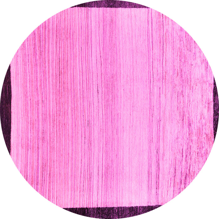 Round Solid Pink Modern Rug, abs119pnk