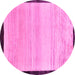 Round Solid Pink Modern Rug, abs119pnk